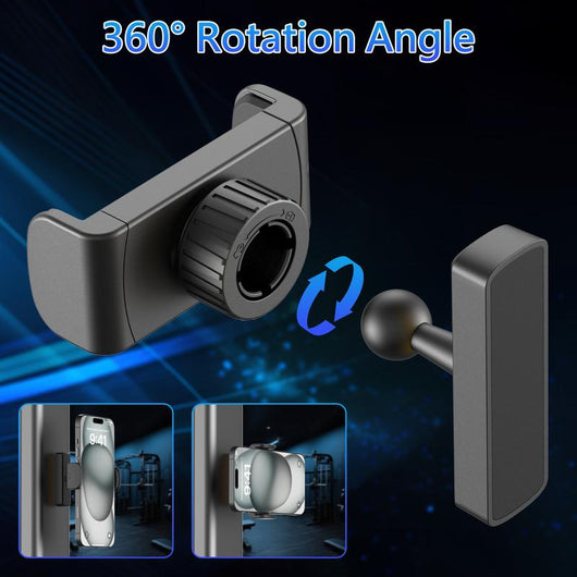 Professional Magnetic Phone Holder for Gym - 360° Adjustable, Strong Portable Magnet Mount for Workout Recording, Compatible with Android and iPhone 16/15/14/13/12, Ideal Fitness Accessory Gift for Men and Women